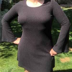 Black Long sleeve skater dress
